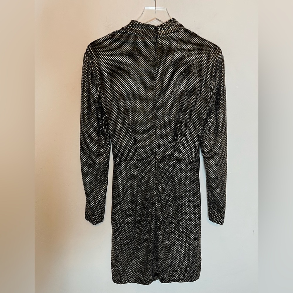 NWT IRO Rasile Metallic Dress Long Sleeve Black Gold Size Size 34 - Picture 8 of 13